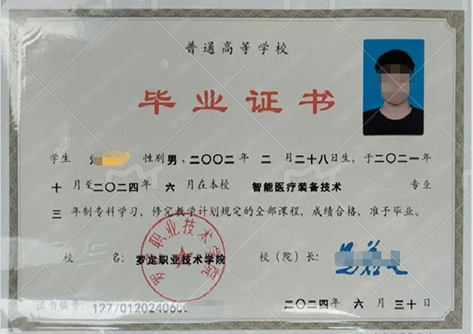 合肥罗定职业技术学院毕业证样本图片